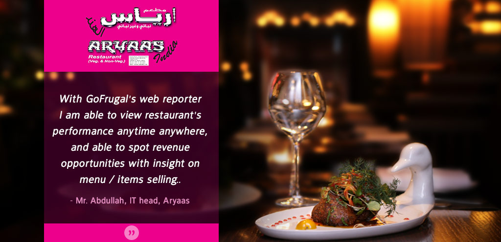 Restaurant POS customer Aryaas Restaurant POS customer