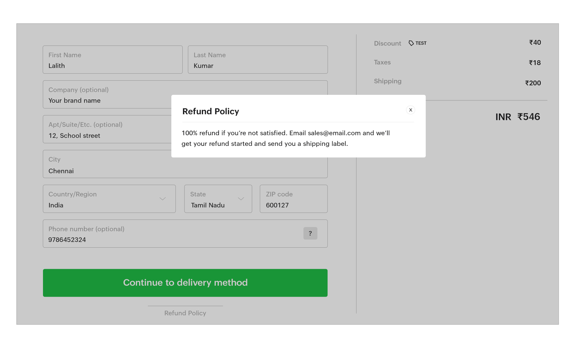 Providing clear information about policies is important in checkout optimization