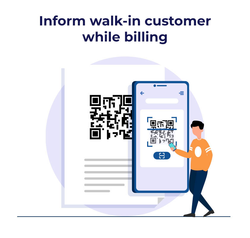 Educate walk-in customers about online grocery store