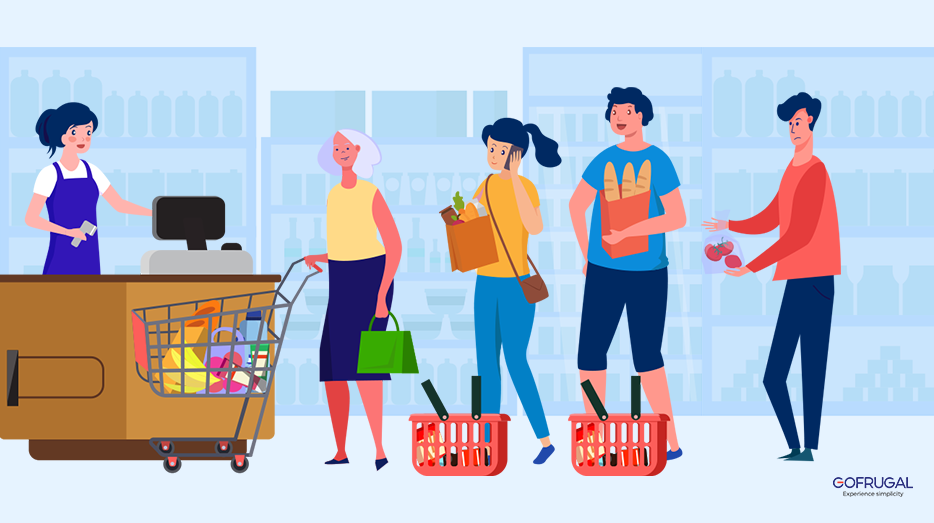 long queues in billing counters