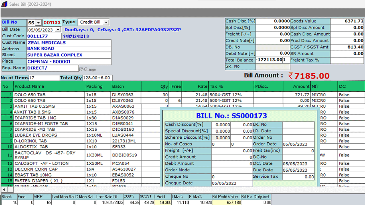 pharma distribution software's intuitive billing module