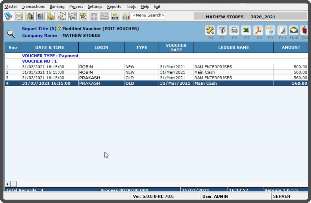 audit trail - mca mandates